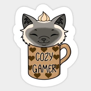 Cozy Cat Cozy Gamer Sticker